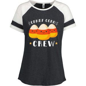 Candy Corn Crew Halloween Costume Friends Enza Ladies Jersey Colorblock Tee