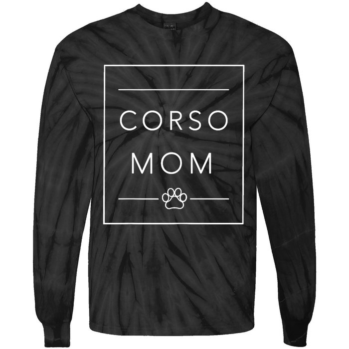 Cute Cane Corso Dog Mom Lover Tee, Minimalist Cane Corso Mom Tie-Dye Long Sleeve Shirt