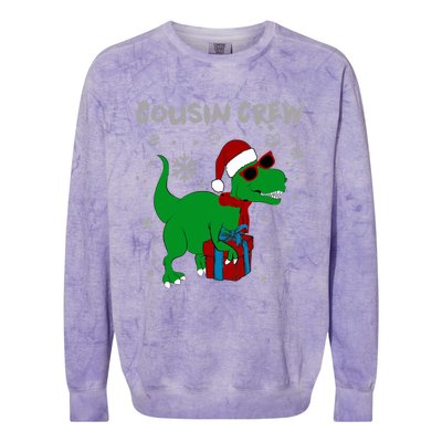 Cousin Crew Christmasaurus Funny Xmas Dinosaur Snowflake Meaningful Gift Colorblast Crewneck Sweatshirt