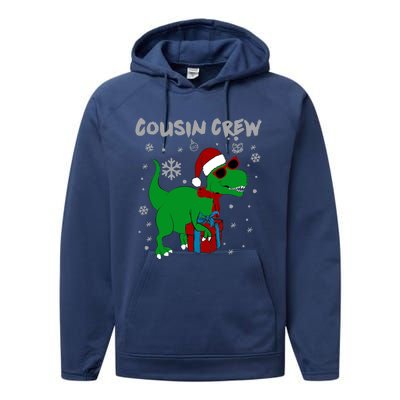 Cousin Crew Christmasaurus Funny Xmas Dinosaur Snowflake Meaningful Gift Performance Fleece Hoodie