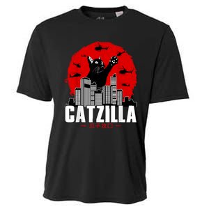 Catzilla Cute Cat Stuff For Cat Lover Cat Mom Cat Dad Cooling Performance Crew T-Shirt