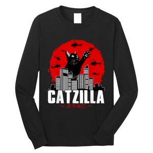 Catzilla Cute Cat Stuff For Cat Lover Cat Mom Cat Dad Long Sleeve Shirt