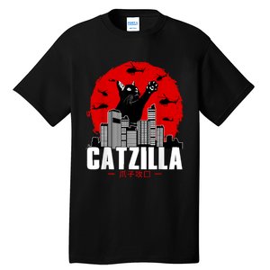 Catzilla Cute Cat Stuff For Cat Lover Cat Mom Cat Dad Tall T-Shirt