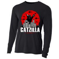 Catzilla Cute Cat Stuff For Cat Lover Cat Mom Cat Dad Cooling Performance Long Sleeve Crew