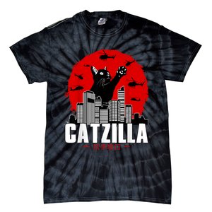 Catzilla Cute Cat Stuff For Cat Lover Cat Mom Cat Dad Tie-Dye T-Shirt