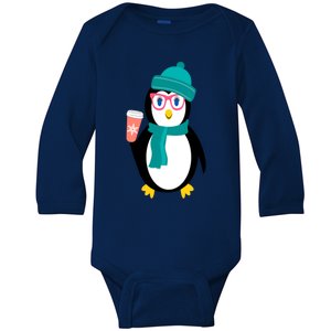 Cute Chillin Christmas Holiday Gift For Penguin Lovers Funny Gift Baby Long Sleeve Bodysuit