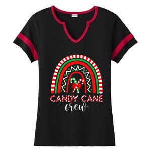 Candy Cane Crew Rainbow Candy Christmas Ladies Halftime Notch Neck Tee