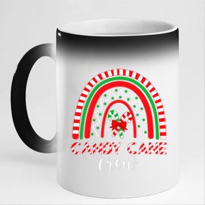 Candy Cane Crew Rainbow Candy Christmas 11oz Black Color Changing Mug