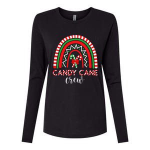 Candy Cane Crew Rainbow Candy Christmas Womens Cotton Relaxed Long Sleeve T-Shirt