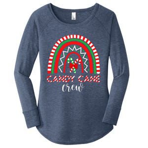 Candy Cane Crew Rainbow Candy Christmas Women's Perfect Tri Tunic Long Sleeve Shirt