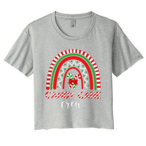 Candy Cane Crew Rainbow Candy Christmas Women's Crop Top Tee