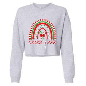 Candy Cane Crew Rainbow Candy Christmas Cropped Pullover Crew