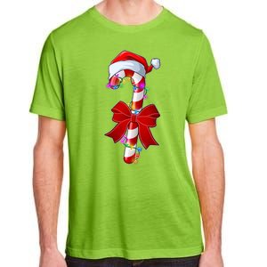 Cute Christmas Candy Cane Adult ChromaSoft Performance T-Shirt