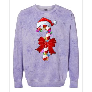 Cute Christmas Candy Cane Colorblast Crewneck Sweatshirt