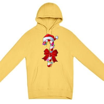 Cute Christmas Candy Cane Premium Pullover Hoodie