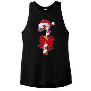 Cute Christmas Candy Cane Ladies PosiCharge Tri-Blend Wicking Tank