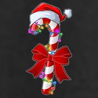 Cute Christmas Candy Cane 7 Panel Mesh Trucker Snapback Hat