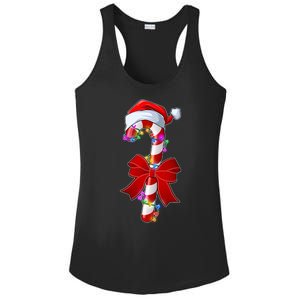 Cute Christmas Candy Cane Ladies PosiCharge Competitor Racerback Tank