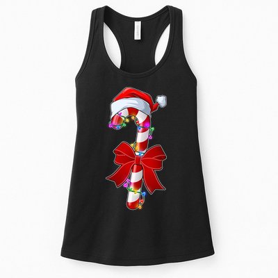 Cute Christmas Candy Cane Womens Tank Top