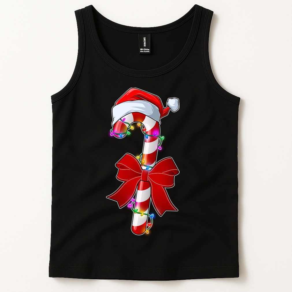 Cute Christmas Candy Cane Tank Top