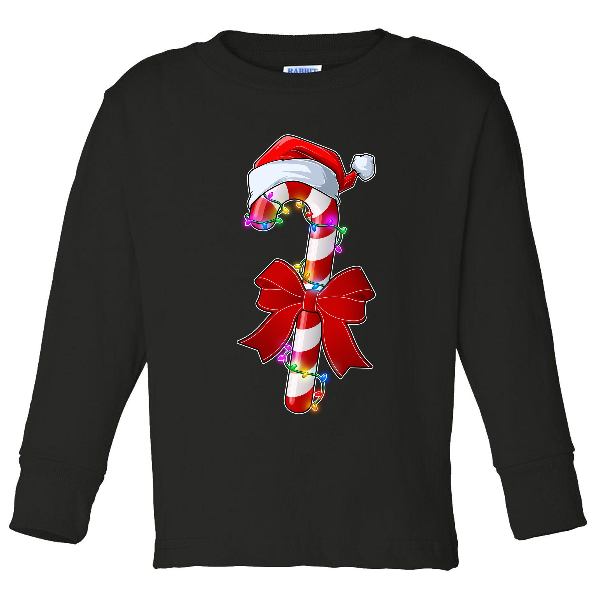 Cute Christmas Candy Cane Toddler Long Sleeve Shirt