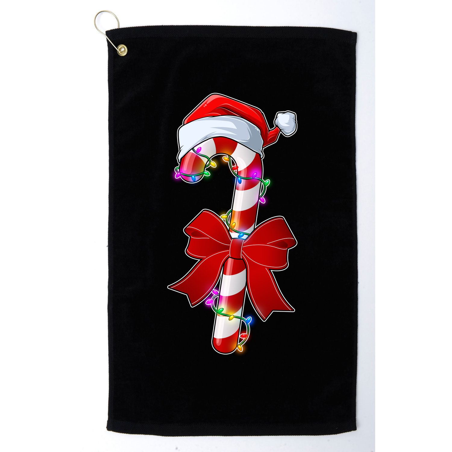 Cute Christmas Candy Cane Golf Towel