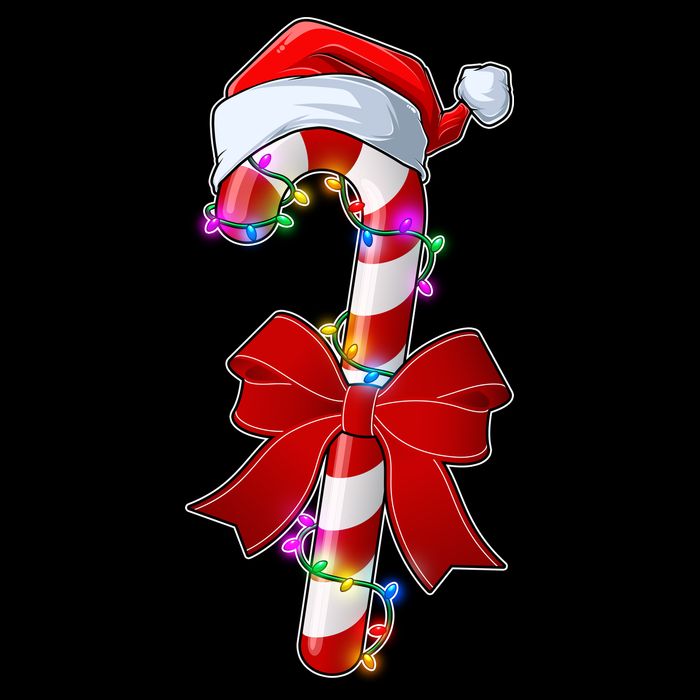Cute Christmas Candy Cane Womens T-Shirt