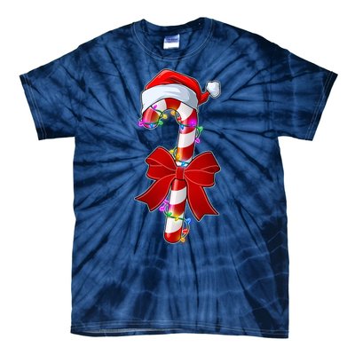 Cute Christmas Candy Cane Tie-Dye T-Shirt