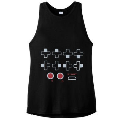 Cheat Code Contra Password Retro Game Gamer Gaming Ladies PosiCharge Tri-Blend Wicking Tank