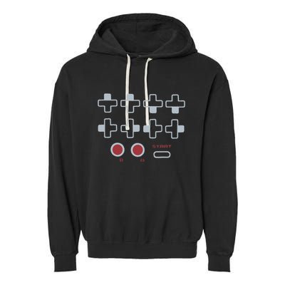 Cheat Code Contra Password Retro Game Gamer Gaming Garment-Dyed Fleece Hoodie