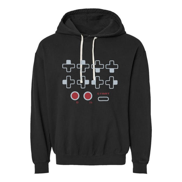 Cheat Code Contra Password Retro Game Gamer Gaming Garment-Dyed Fleece Hoodie