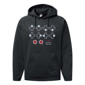 Cheat Code Contra Password Retro Game Gamer Gaming Performance Fleece Hoodie