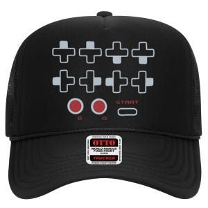 Cheat Code Contra Password Retro Game Gamer Gaming High Crown Mesh Back Trucker Hat