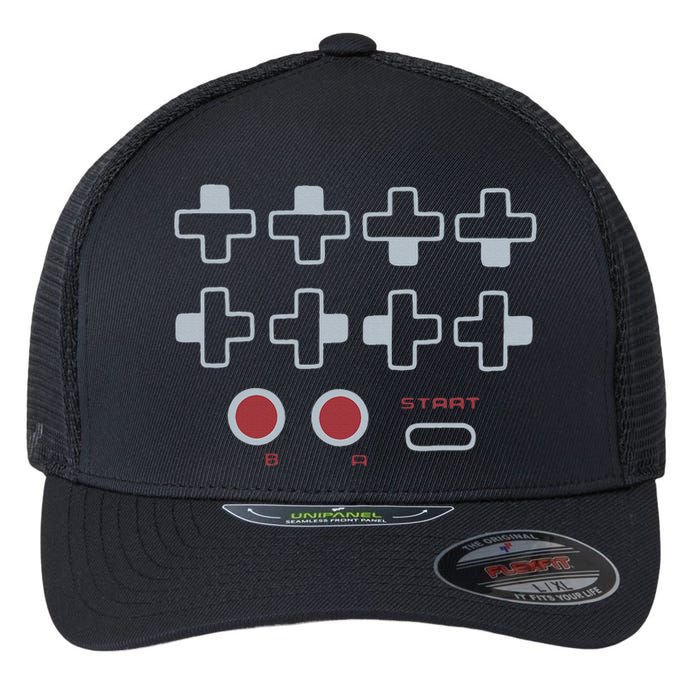 Cheat Code Contra Password Retro Game Gamer Gaming Flexfit Unipanel Trucker Cap