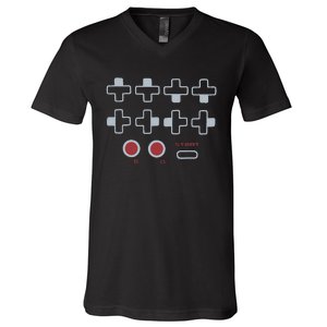 Cheat Code Contra Password Retro Game Gamer Gaming V-Neck T-Shirt