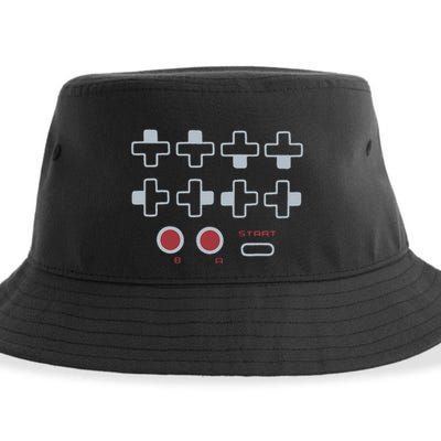 Cheat Code Contra Password Retro Game Gamer Gaming Sustainable Bucket Hat