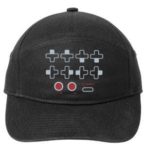 Cheat Code Contra Password Retro Game Gamer Gaming 7-Panel Snapback Hat