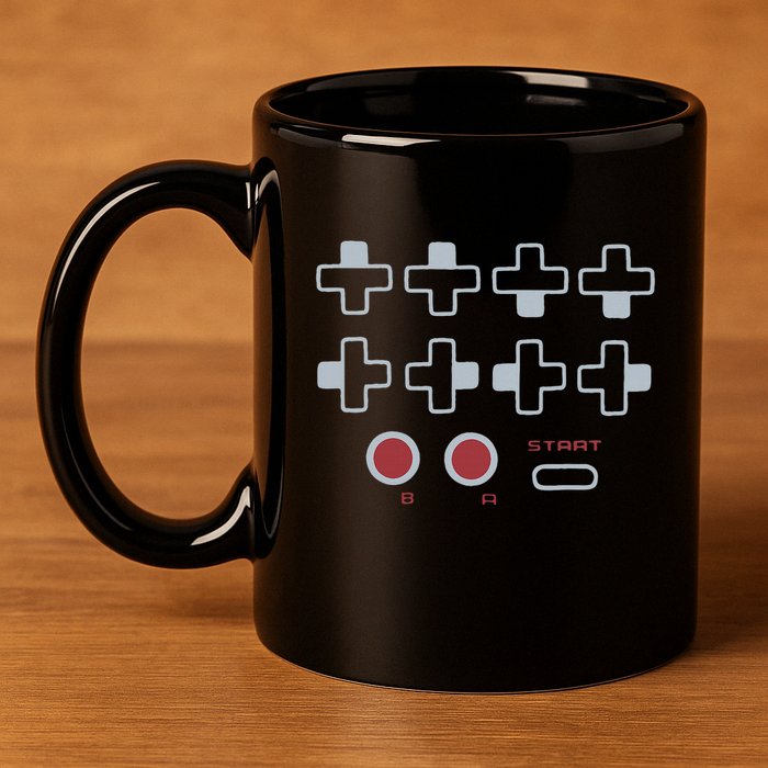 Cheat Code Contra Password Retro Game Gamer Gaming 11oz C Handle Ceramic Mug