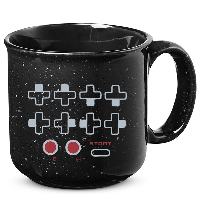 Cheat Code Contra Password Retro Game Gamer Gaming 15oz Campfire Ceramic Mug