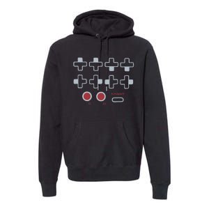 Cheat Code Contra Password Retro Game Gamer Gaming Premium Hoodie