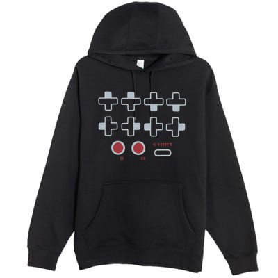 Cheat Code Contra Password Retro Game Gamer Gaming Premium Pullover Hoodie
