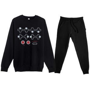 Cheat Code Contra Password Retro Game Gamer Gaming Premium Crewneck Sweatsuit Set