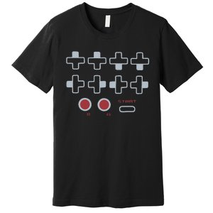 Cheat Code Contra Password Retro Game Gamer Gaming Premium T-Shirt