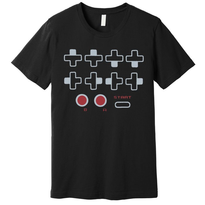 Cheat Code Contra Password Retro Game Gamer Gaming Premium T-Shirt