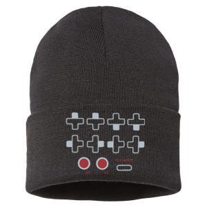 Cheat Code Contra Password Retro Game Gamer Gaming Sustainable Knit Beanie