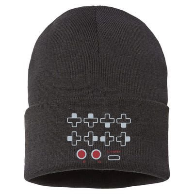 Cheat Code Contra Password Retro Game Gamer Gaming Sustainable Knit Beanie