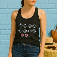 Cheat Code Contra Password Retro Game Gamer Gaming Womens Tank Top