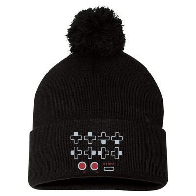 Cheat Code Contra Password Retro Game Gamer Gaming Pom Pom 12in Knit Beanie