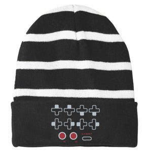 Cheat Code Contra Password Retro Game Gamer Gaming Striped Beanie with Solid Band