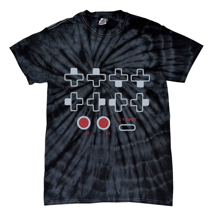 Cheat Code Contra Password Retro Game Gamer Gaming Tie-Dye T-Shirt